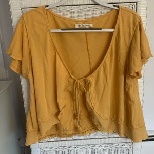 Free People Mustard Blouse